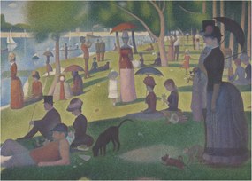 Tablou pe sticlă - Georges Seurat, A Sunday on La Grande Jatte, reproducere (70x50 cm)