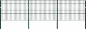 vidaXL Panou de gard cu stâlpi din fier, verde, 522x120 cm