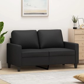 359132 vidaXL Canapea cu 2 locuri, negru, 120 cm, piele ecologică