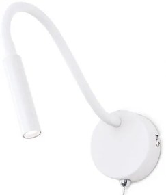 Aplica minimalista cu reader LED directionabil Kurt alba