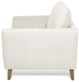 Fotoliu alb cu tapițerie din catifea reiată Paris – Scandic