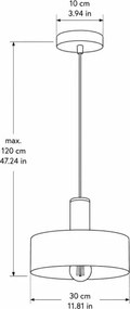 Lampă suspendată pe cablu HAKI 1xE27/60W/230V auriu/negru