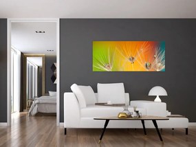 Tablou cu picături pe plantă (120x50 cm)