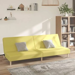 337281 vidaXL Canapea extensibilă cu 2 locuri, verde, textil
