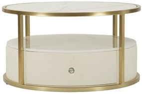 Măsuță de cafea, cu sertar, Ø75X40 cm, Sharon, Mauro Ferretti