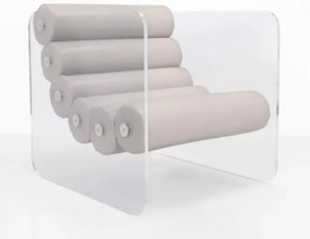 Fotolii Living Moderne, colectie KUUMO MW02, perne albe, brate laterale, PMMA, panouri transparente