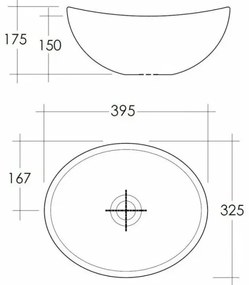 Lavoar pe blat Rak Ceramics Reema 39.5x32.5 cm