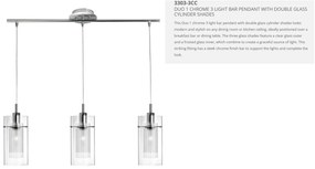 Lustra suspendata design modern Duo 3L crom 3303-3CC SRT