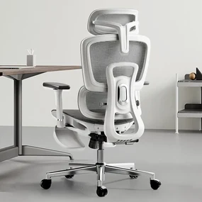 HBADA E2 Scaun ergonomic, cotiere reglabile 3D, suport lombar reglabil, spătar reglabil inaltime, pivotant, suport picioare, Gri