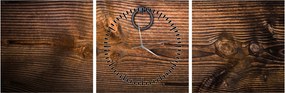 Tablou textura lemnului (cu ceas) (90x30 cm)