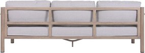 Set lounge exterior premium din aluminiu cu finisaj lemn, canapea, 2 fotolii și măsuță cu perne din olefină, „Cortina”