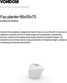 Ghiveci de flori / Jardiniera plante design decorativ modern pentru amenajari interioare si exterioare, FAZ PLANTER 54021R Vondom