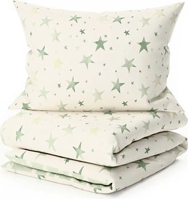 Lenjerie de pat din microfibra TREES & STARS verde Dimensiune lenjerie de pat: 70 x 90 cm | 140 x 220 cm