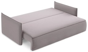 Canapea mov lavandă extensibilă/cu spațiu de depozitare cu tapițerie din catifea 225 cm Hula – Makamii