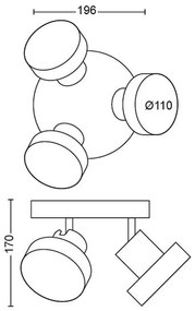 Spot LED dimabil BUKKO 3xLED/4,3W/230V Philips 50603/30/P0