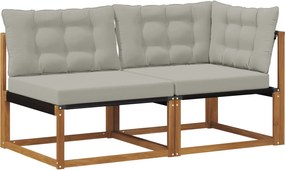 vidaXL Canapea de exterior din mijloc și colț 2 Bucată natural