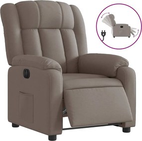 vidaXL Fotoliu rabatabil electric, gri taupe, material textil