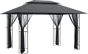 vidaXL Foișor cu pereți laterali, antracit, 400x300x270 cm, oțel