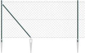 vidaXL Stâlp de gard. Verde 10 x 1 m (mesh de 60 x 60 mm) Oțel și PVC