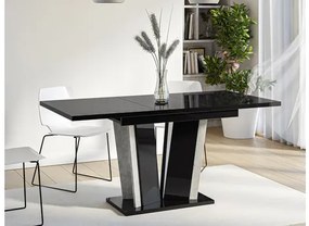 Masă sufragerie extensibilă Ledysa II (Marmură Alb + lucios Alb) (pentru 2-6 persoane). 1105392