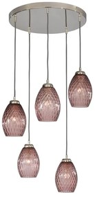 Lustra moderna cu 5 pendule design italian 10008 Amethyst
