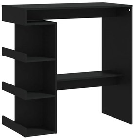 809450 vidaXL Masă bar cu raft de depozitare, negru, 100x50x101,5 cm, PAL