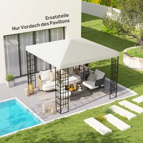 Outsunny 3 x 3 m Ersatzplane pentru pavilion, pânză pentru pavilion de grădină, cu găuri de drenaj, protecție UPF30+, Gri deschis | Aosom Romania