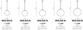 Pendul stil modern 30cm Ball alb