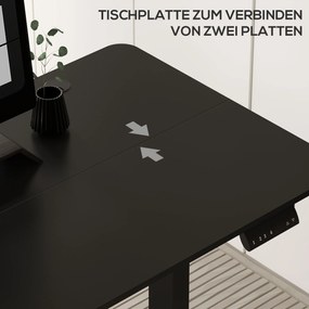 Vinsetto Birou reglabil inaltime 140 cm x 70 cm Birou electric, Negru | Aosom Romania