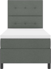 vidaXL Pat cu arcuri cu saltea cu led Gri închis 80 x 200 cm țesătură