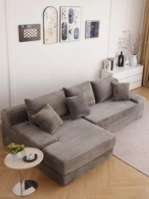 Canapea Colțar Memory Foam HD Soft Lounge | Design Modern &amp; Confort Premium | 5 Culori Disponibile | AlmaCasa (Culoare: Grej)