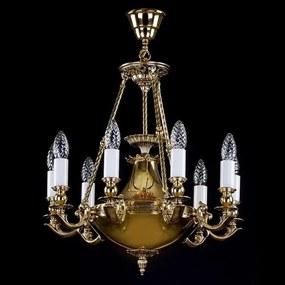 Lustra LUX din alama, Candelabru 9 brate DAFNE