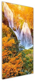 Fotografie imprimată pe sticlă Cascada în toamna