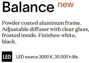 Aplica de perete Led orientabila Balance ap d60 neagra
