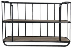 Etajera de perete, din metal, cu 2 rafturi, Vernelle