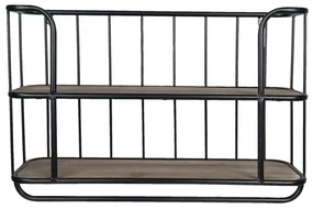 Etajera de perete, din metal, cu 2 rafturi, Vernelle