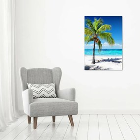 Tablou pe pe sticlă plaja tropicala