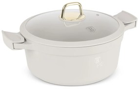 Oală cu capac 28 cm, 6.6L – Berlinger Haus Sahara Collection BH 7788, crem, cu mânere silicon, gătit sănătos, compatibilă inducție