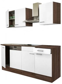 Mobilă de bucătărie Yorki 220, corp din stejar Yorki, cu față alb satinat