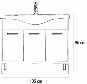 Mobilier complet de baie Nerva Prime 105, ulm Rauna