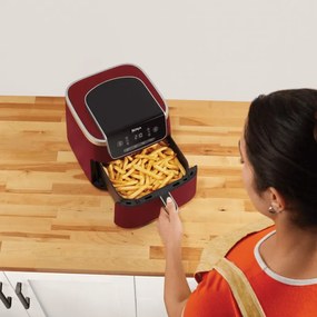 Friteuza cu aer cald Ninja AF140EUCM PRO, 1750W, 4.7 L, 40-240°C, 4 programe, Timer, AirCrisp, Acoperire antiaderenta, Bordeaux