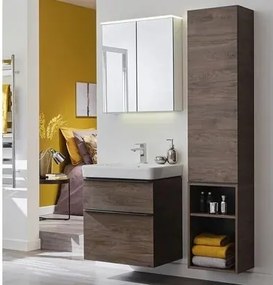 Dulap baza pentru lavoar suspendat Geberit Smyle Square nuc 2 sertare 74 cm