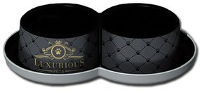 Moderna Dvojmiska pentru pisici Trendy Luxuriousnegru,  2x 0,35 l