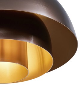 Lampă suspendată scandinavă bronz închis cu interior auriu - Loes