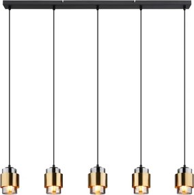 Globo 15560-5H - Lustră suspendată pe cablu MILLEY 5xE27/40W/230V negru/alamă