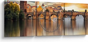 Tablou - Praga (cu ceas) (90x30 cm)
