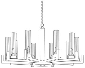 Lustră pe lanț RAGGIO 10xE14/25W/230V 24K aurie Kolarz 6009.81030