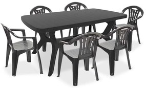 Set mobilier de grădină Balorca 6+1 în culoarea grafit