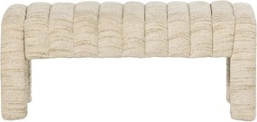 Bancă bej capitonată cu tapițerie din țesătură bouclé Frex – WOOOD