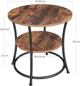 Masuta de cafea TAYLOR Ø 55 cm, rustic maro